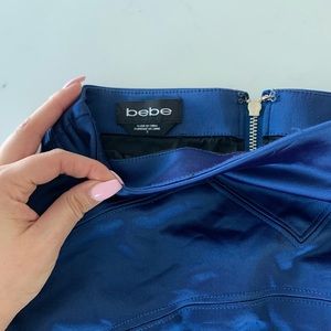 Bebe skirt in navy blue satin